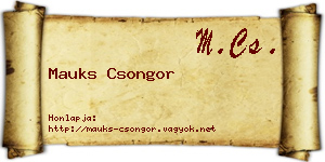 Mauks Csongor névjegykártya